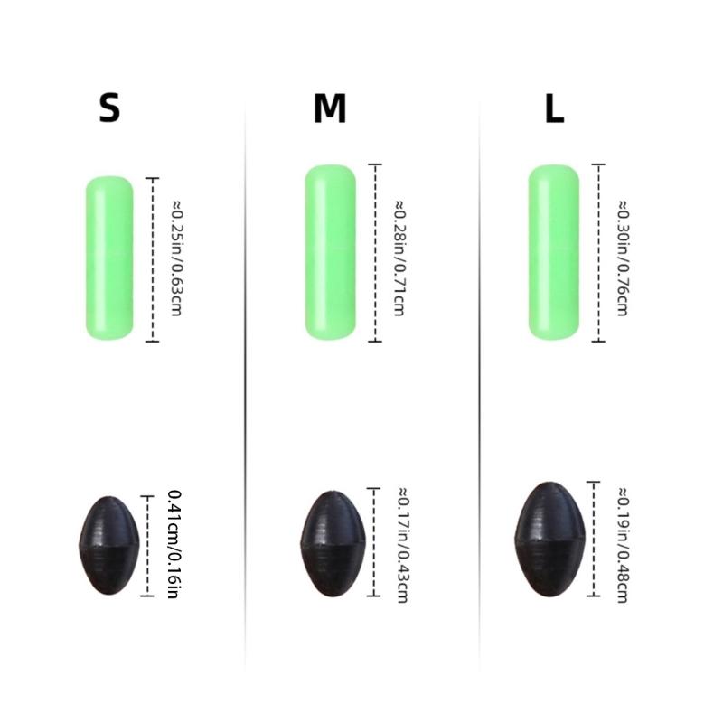 300Pcs Silicone Space Bean Fishing Bobbers Stoppers Float Stops Oval/Cylinder Fishing Bobbers Space Bean Easy to Use