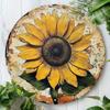 Vintage Sunflower Wreath Metal Wall Art Decor Waterproof Durable Aluminum Decoration