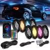 RGB Auto Unterbodenbeleuchtung, Mehrfarbiges LED Unterboden Rock Light Kit, 8 Pods Akzentbeleuchtung mit Telefon-App, Fernbedienung