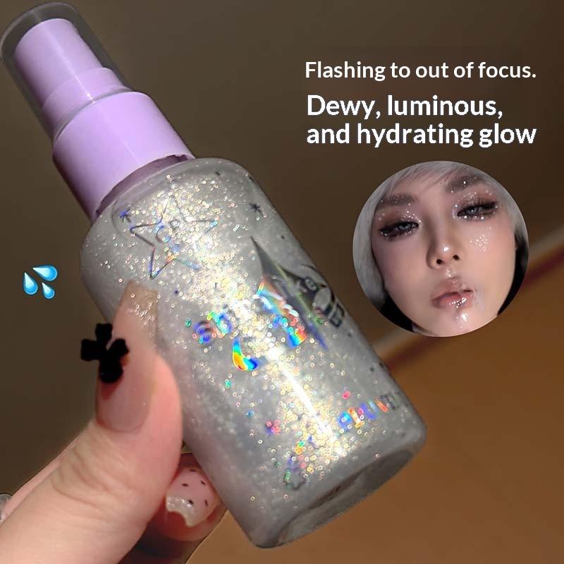 Cappuvini Peach Body Glitter Spray Diamond Sparkling Highlighter Liquid Champagne Bronzer Shimmer Full Body Shiny Cosmetics 65G