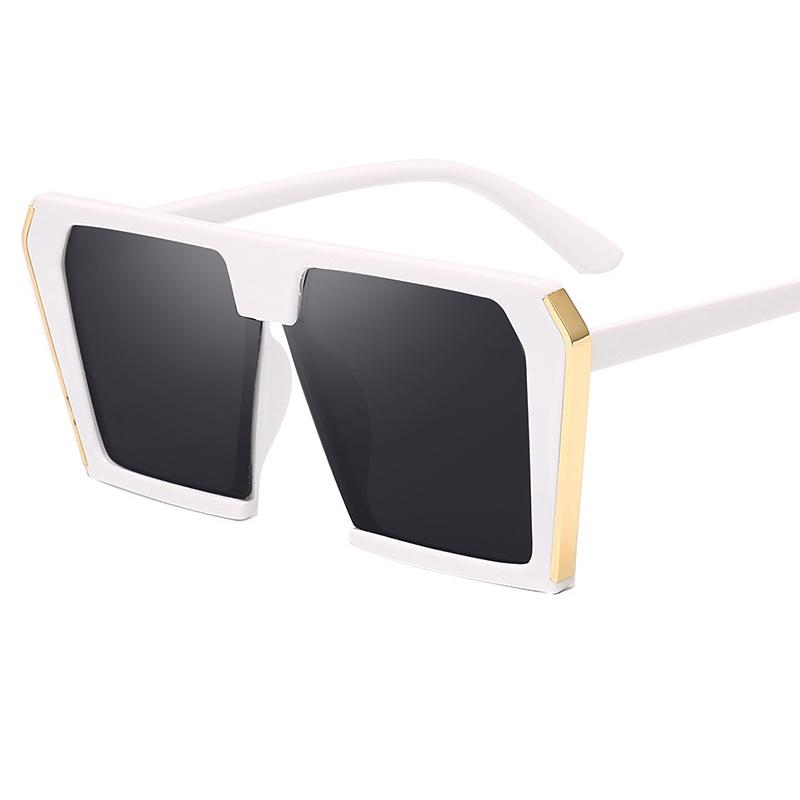 

Модные большие квадратные очки Солнцезащитные очки Уличные очки Защита от УФ-лучей Очки White&Gray