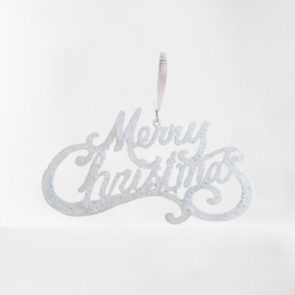 Plastic Glitter Merry Christmas Sign Sequins Christmas Tree Decoration Holiday Party Decoration