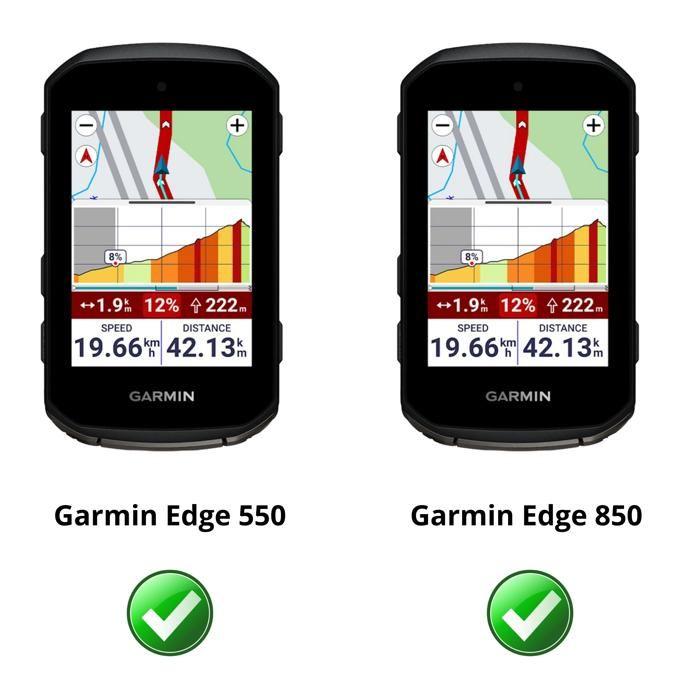 Hülle für Garmin Edge 550 / Edge 850 - Hülle Etui Silikon Schwarz Weicher Schutz Phonillico®