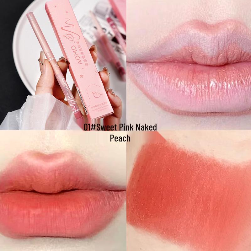 ADMD Dudu Lipstick & Lip Liner Set - Matte Velvet, Smudge-Resistant, Plumping, Long-lasting with Lip Brush & Sharpener.