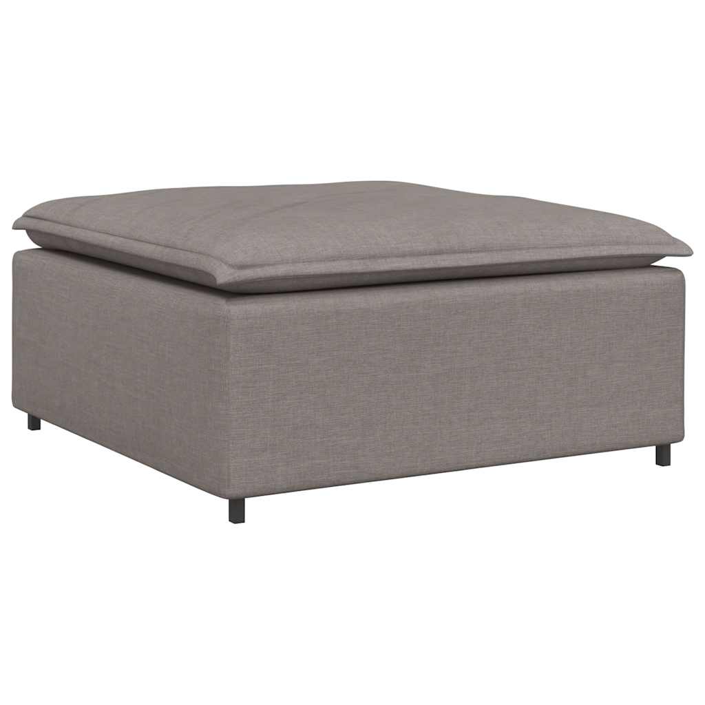 Modular Sofa with Footstool Cushions Fabric Taupe