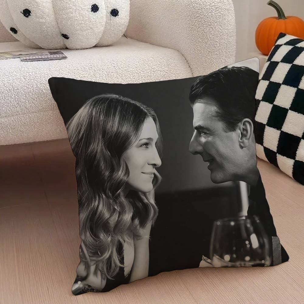 S-Sex And The City Tv Pillow Case Anti-Dustmite Pillowcase Invisible Zipper Silky Short Plush Sofa Cushion Cover