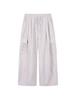 Deobiakaibeu Women'S Cotton Balloon Fit Cargo Full Elastic Waist Pants Light Grey