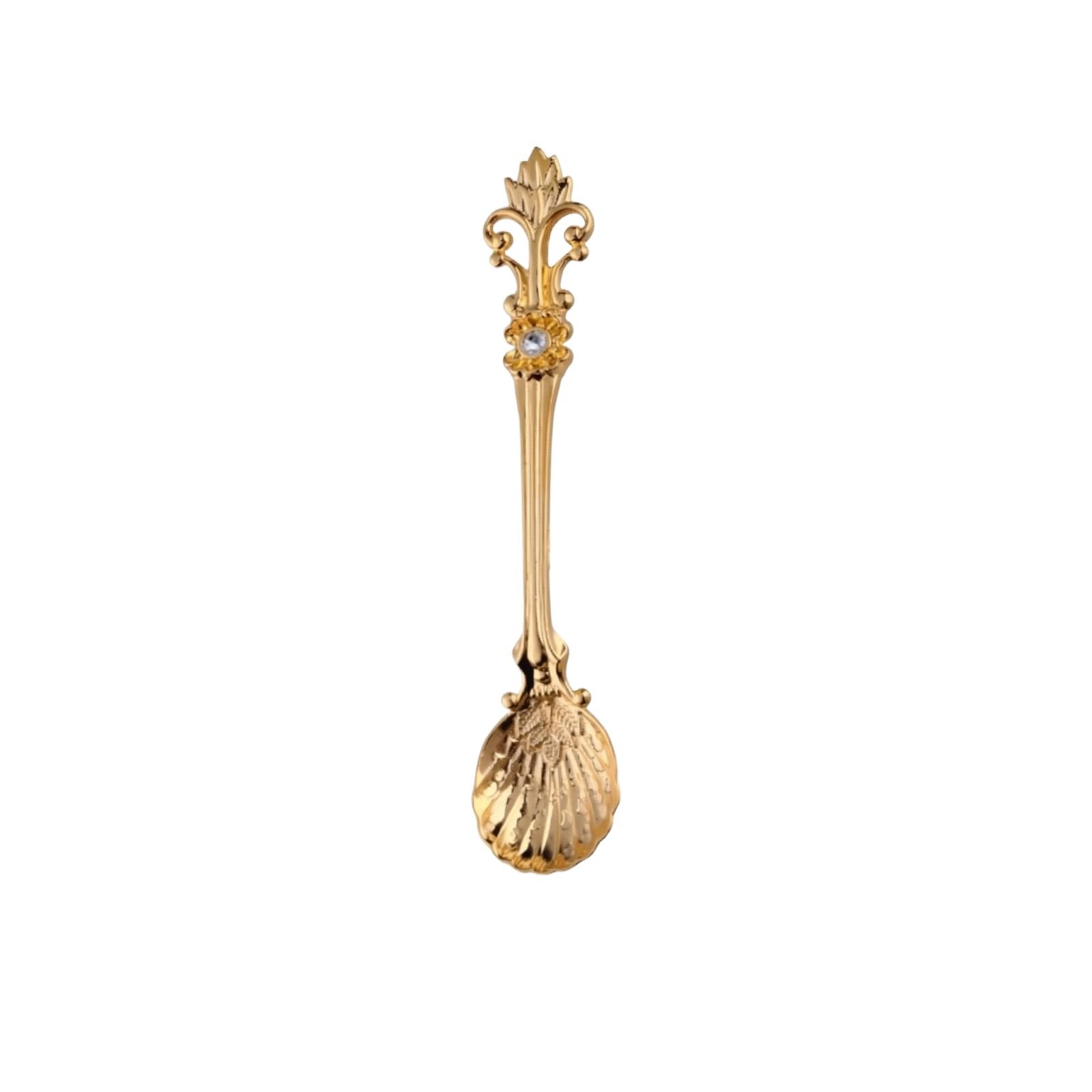 

Decorative Shell Shaped Spoon with Ornate Handle for Dining Table or Kitchen Utensil Collection Gift one size