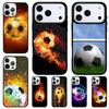 Feuer Fußball Handyhülle für iPhone 17 Air 16 15 11 12 14 13 Pro Max Stoßfeste Hülle
