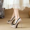 2025 Beautiful Single Shoes Gentle Bow Thin Heel Waterproof Table High Heels with Small Night Shoes
