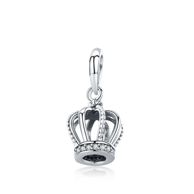 WOSTU 925 Silver Flamingo Bee Charms Ariel Balloon Coffee Girls Beads Dangle Fit DIY Original Bracelet Pendants Jewelry
