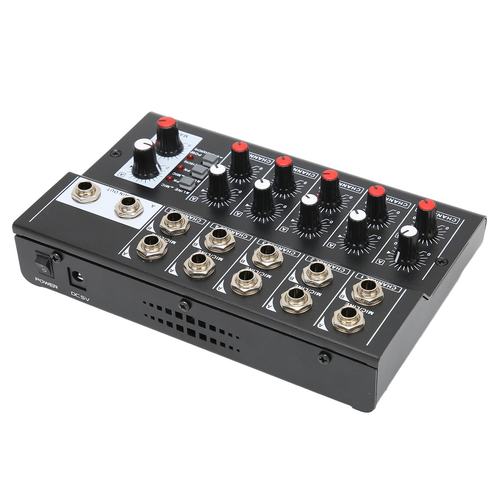 

10-канальный микшер Малошумящий стерео линейный микшер с 2 ручками общей громкости для небольших клубов баров US Plug