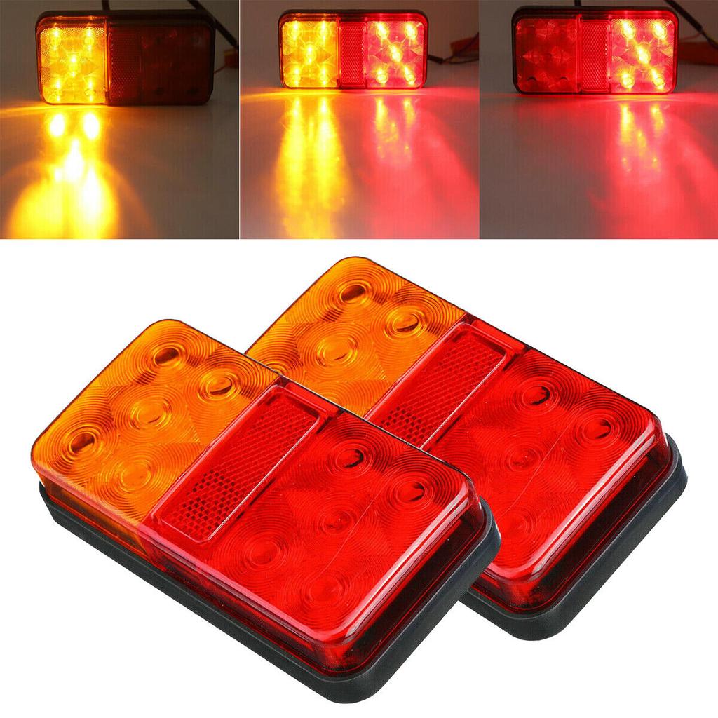 2PCS Truck Tail Light Reflectors Brake Lights 10LED Trucks Caravans Trailers Rear Tail Lights Lamps Turn Signal Indicator Stop
