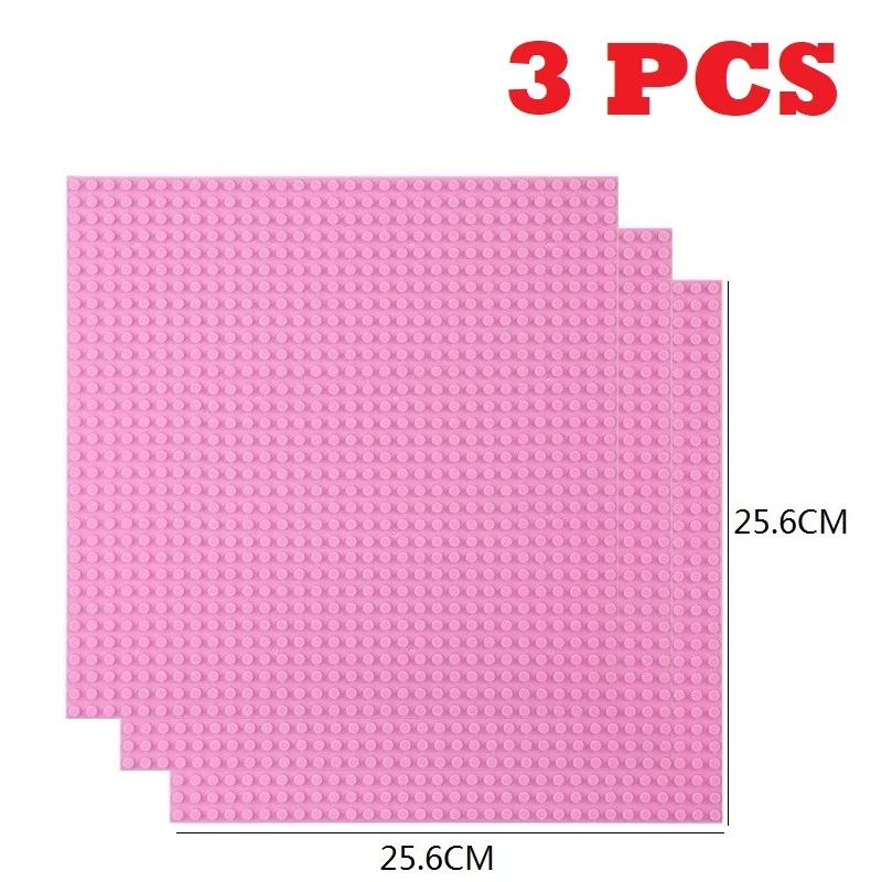 Non-Toxic 3Pcs Classic Baseplate 32X32 Dots Building Blocks Bricks Base Plates Diy Plastic Board Blocks Construction Toys