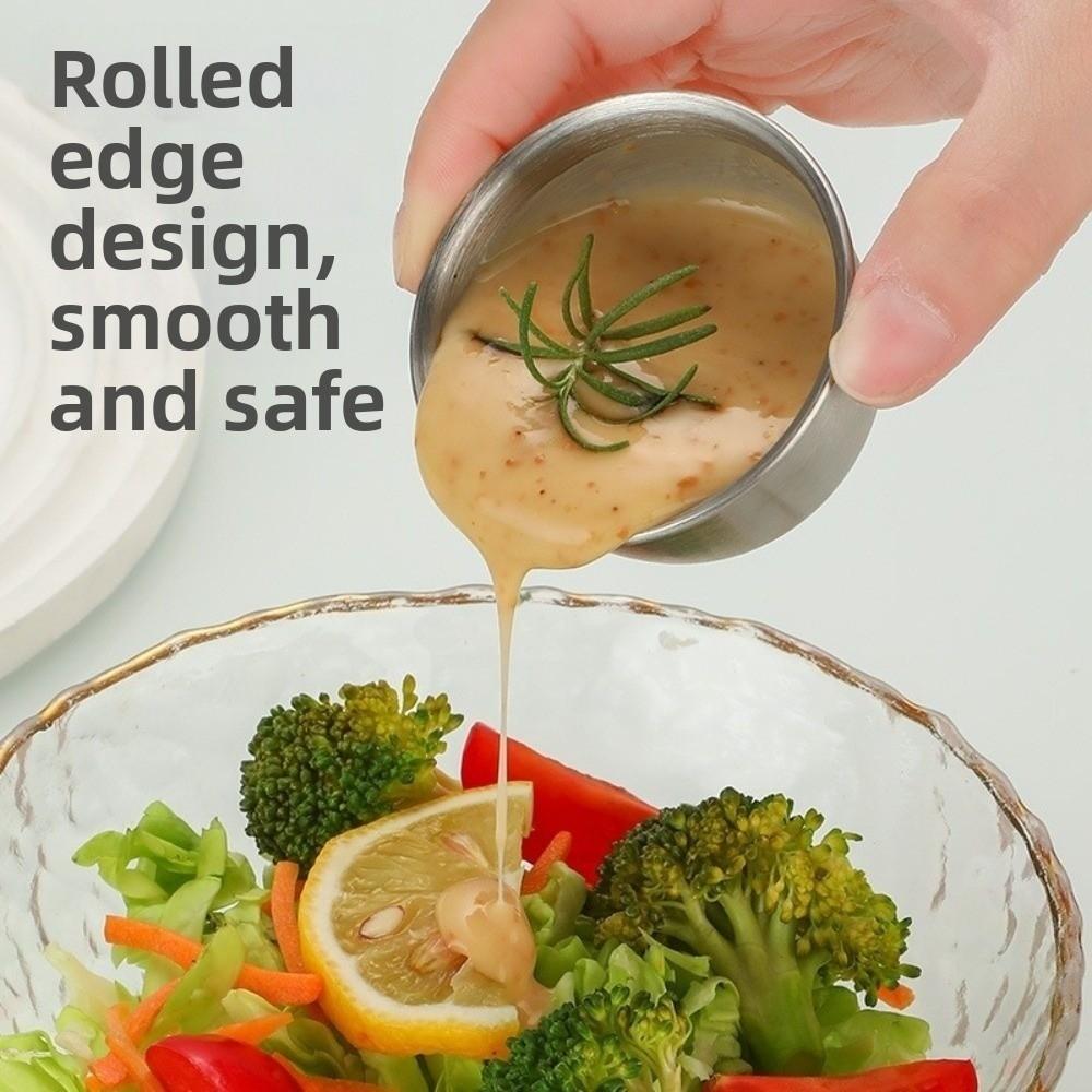 1/6PCS Portable Dipping Sauce Cups Reusable Condiment Cups New Mini Sauce Dish Kitchen Use