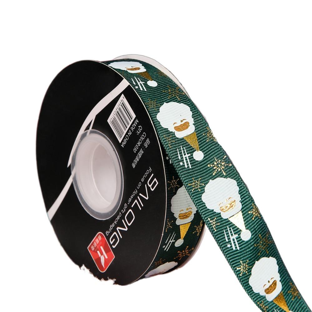 2.5cm Christmas Flower Packaging Gift Ribbon Bouquet Gold Hot Stamping Ribbon Ribbon Floral Packaging Material
