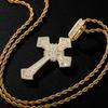 Copper Cross Pendant Necklace With Zircon Stones Full Hip Hop Style Men