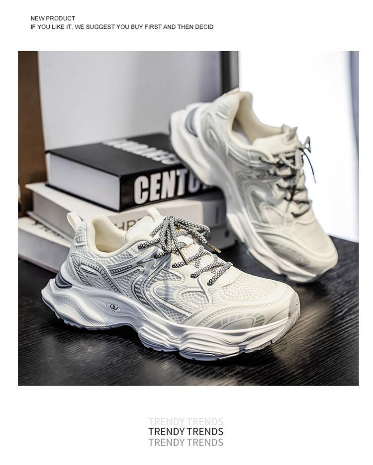 Men S Breathable Mesh Thick Sole Sport Casual Dad Shoes