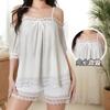 Beautiful Yarn Princess Wind One-word Shoulder White Suit Breathable Lace Suspender Mesh Yarn Pure Desire Wind
