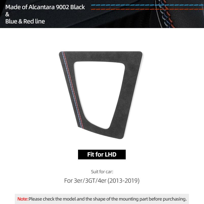 For BMW 3 4 Series F32 F30 F34 F33 F36 Made of Alcantara Gear Shifter Panel Trim Performance Stickers Car Interior Accessories