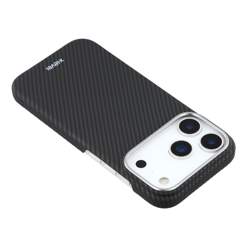 X-LEVEL Husă Pentru iPhone 17 Pro Textură Fibră de Carbon Husă Telefon PC Dur Antișoc