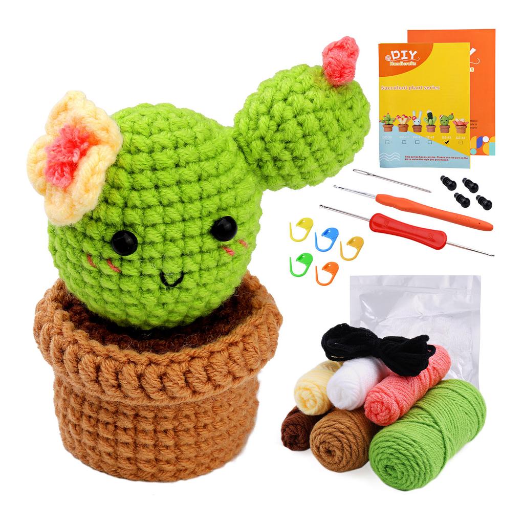 Beginners Crochet Kits, Crochet Potted Plant Kits, with Yarn, Crochet Hooks, Instructions DIY Crochet Craft Starter Kits
