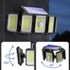 Outdoor Solar Lights 300LED Motion Sensor 5 Heads LED Flood Lights With Remote Control IP65 Waterproof Solar Security Lights For Garden Garage