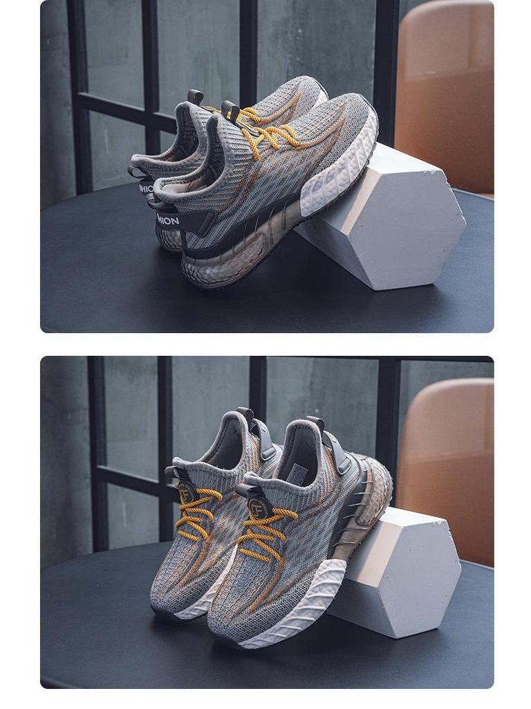 Kids' Coconut Flyknit Sneakers 2024: Breathable, Soft Sole, Casual Mesh for Boys & Girls