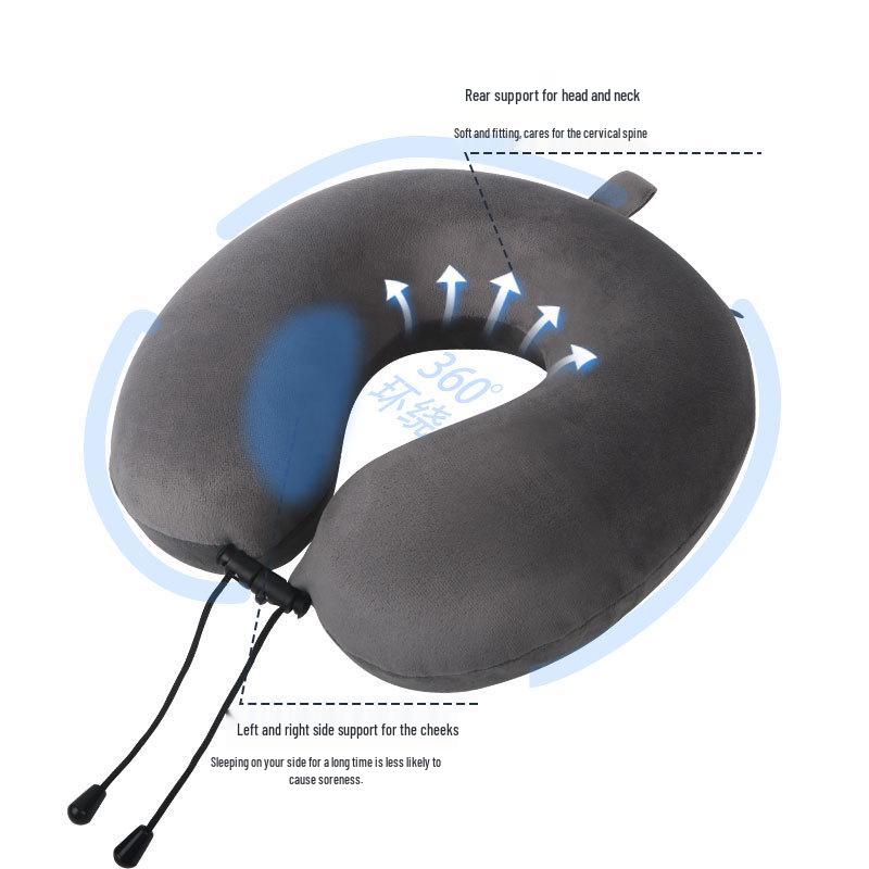 Memory Foam U-Shaped Neck Pillow - Travel Cushion for Neck Protection and Support