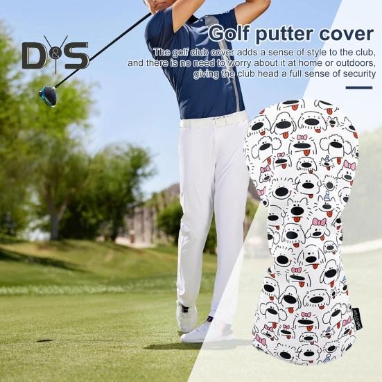 Golf Club Cover for Drivers Fairway Woods Hybrids Mallet Putter Headcover Cartoon Puppy Design Golf Club Protector