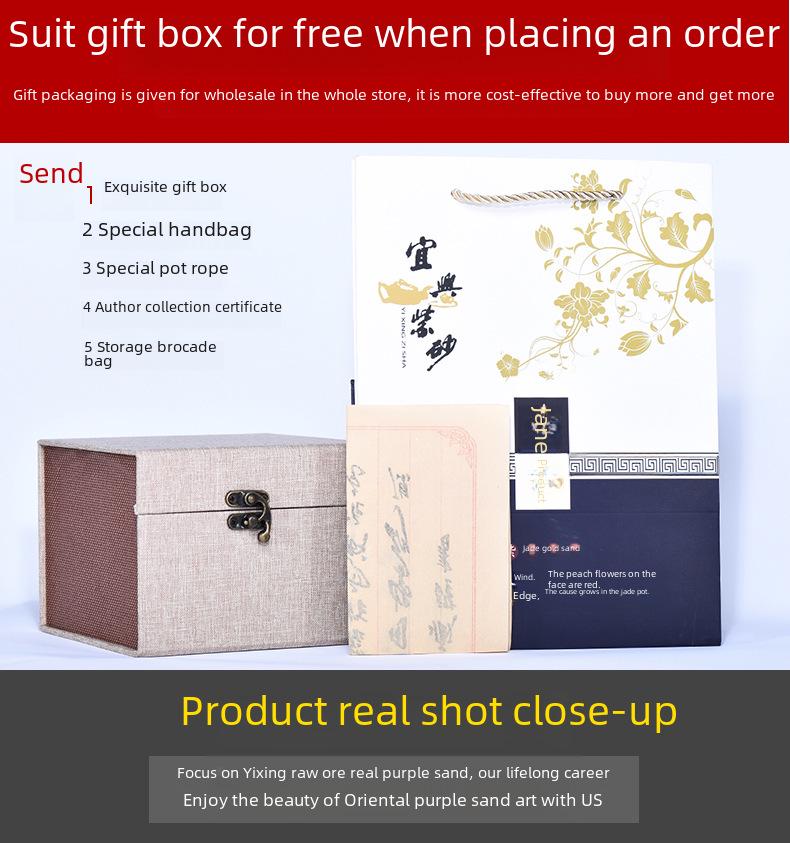 Handmade Yixing Purple Clay Teapot with Dahongpao Design - One-piece Order