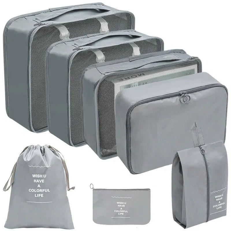 Travel Clothes Storage Bag for Woman Man Portable Packing Cubes Suitcases Organizer Set