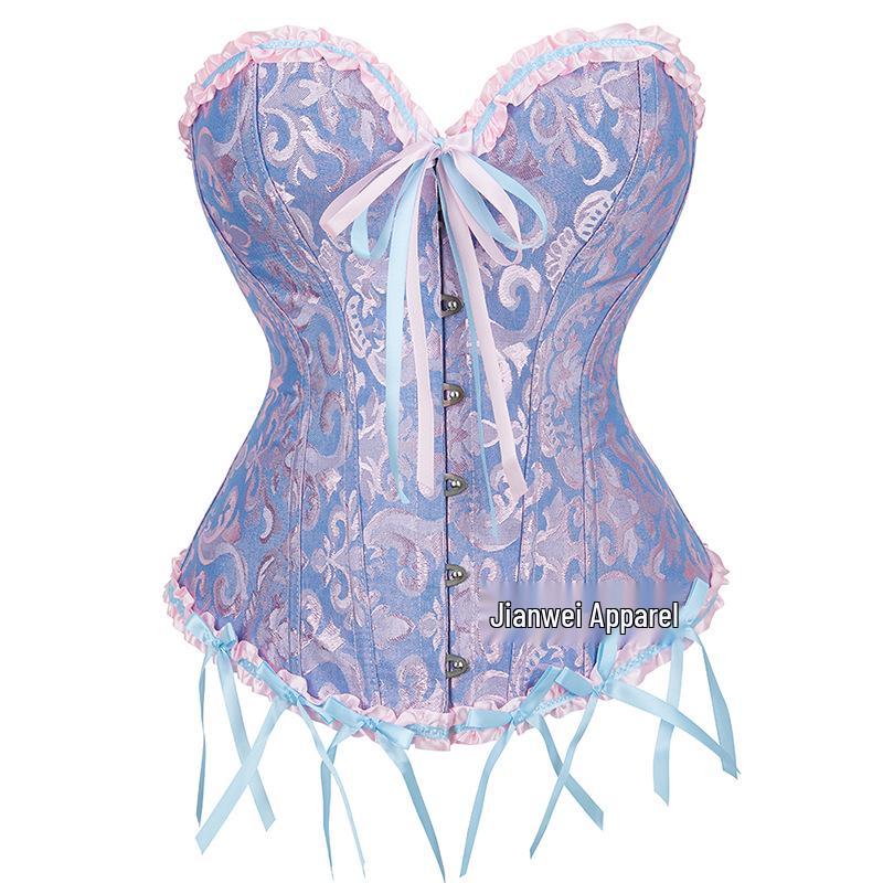Jacquard Lace Fishbone Corset: Party-Style Shaping Top
