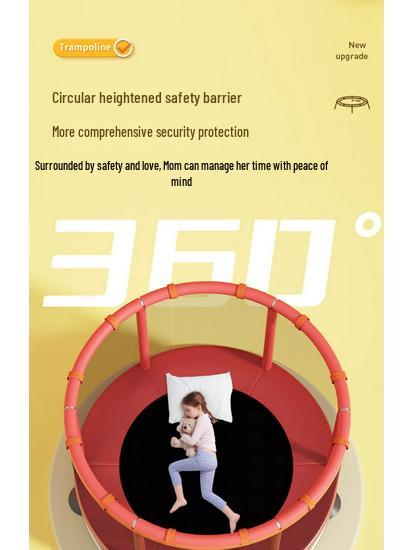 Children's Indoor Trampoline & Swing Set with Anti-Tip Safety Bar