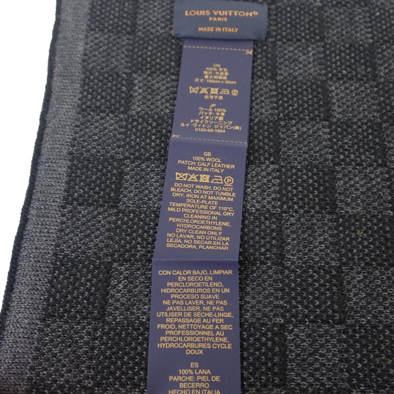 Louis Vuitton M77988 Scarf Black Wool Mens