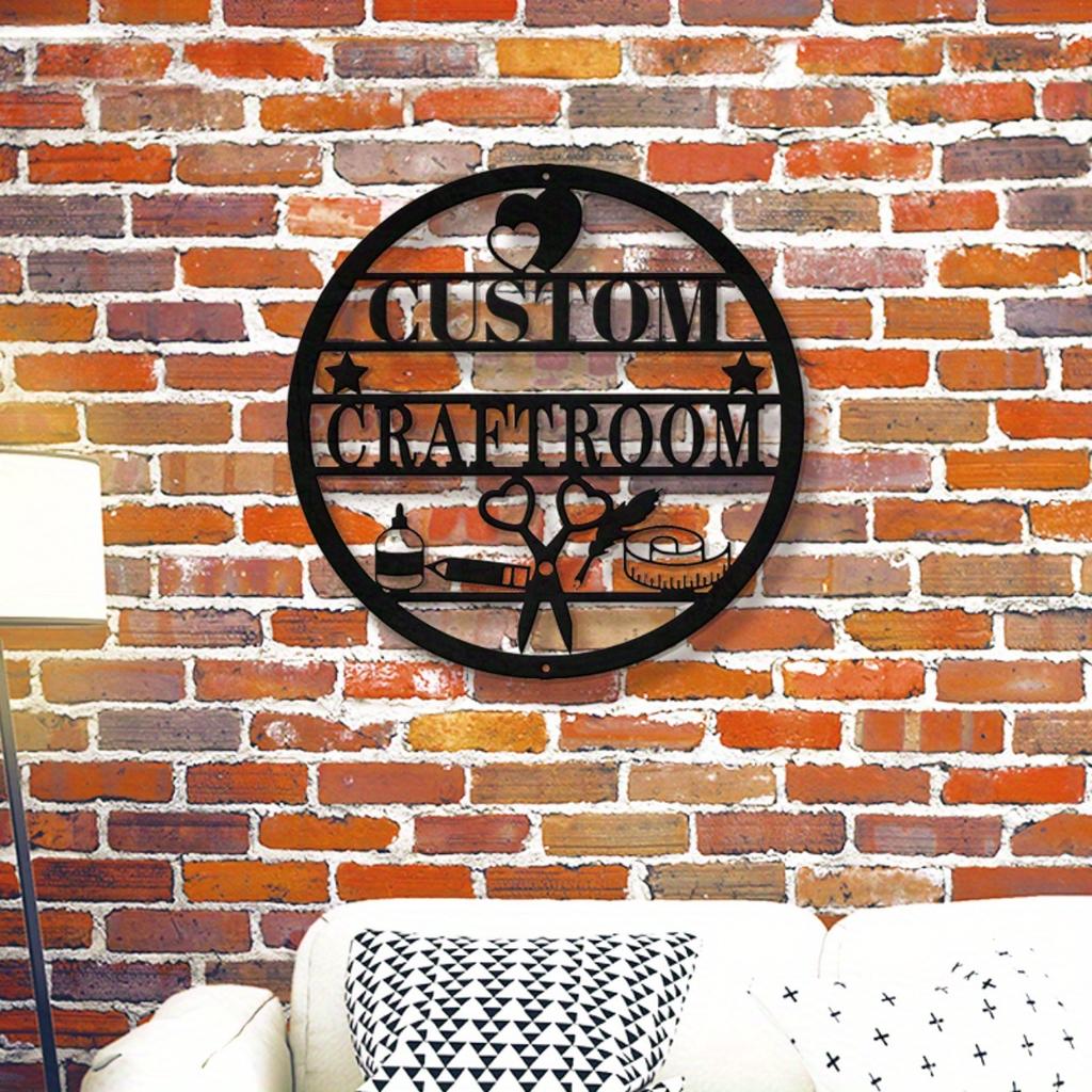 Custom Handmade Metal Wall Art Iron Sign Scissor Thread Craft Room Decor