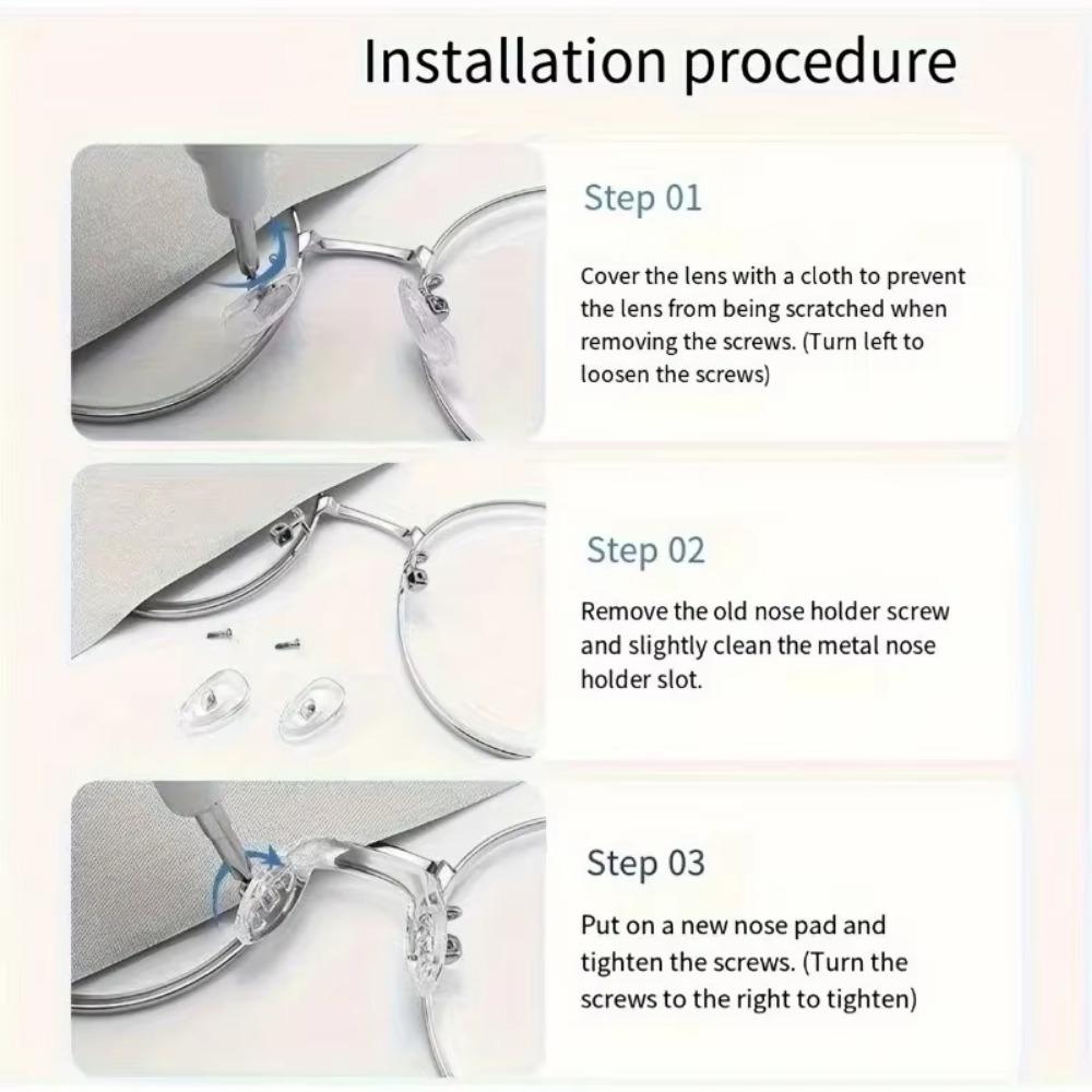 10pcs Comfortable U-Shaped Silicone Nose Pads-Repair Kits for Glasses,Non-Slip,Soft,and Breathable Accessories for Eyeglasses