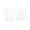 Li Ning Big Logo Letter Print American Retro Fashion Round Neck Pullover Short Sleeve T-Shirt Casual Sports Set Unisex Tops White AHSU803-1+AKST593-7