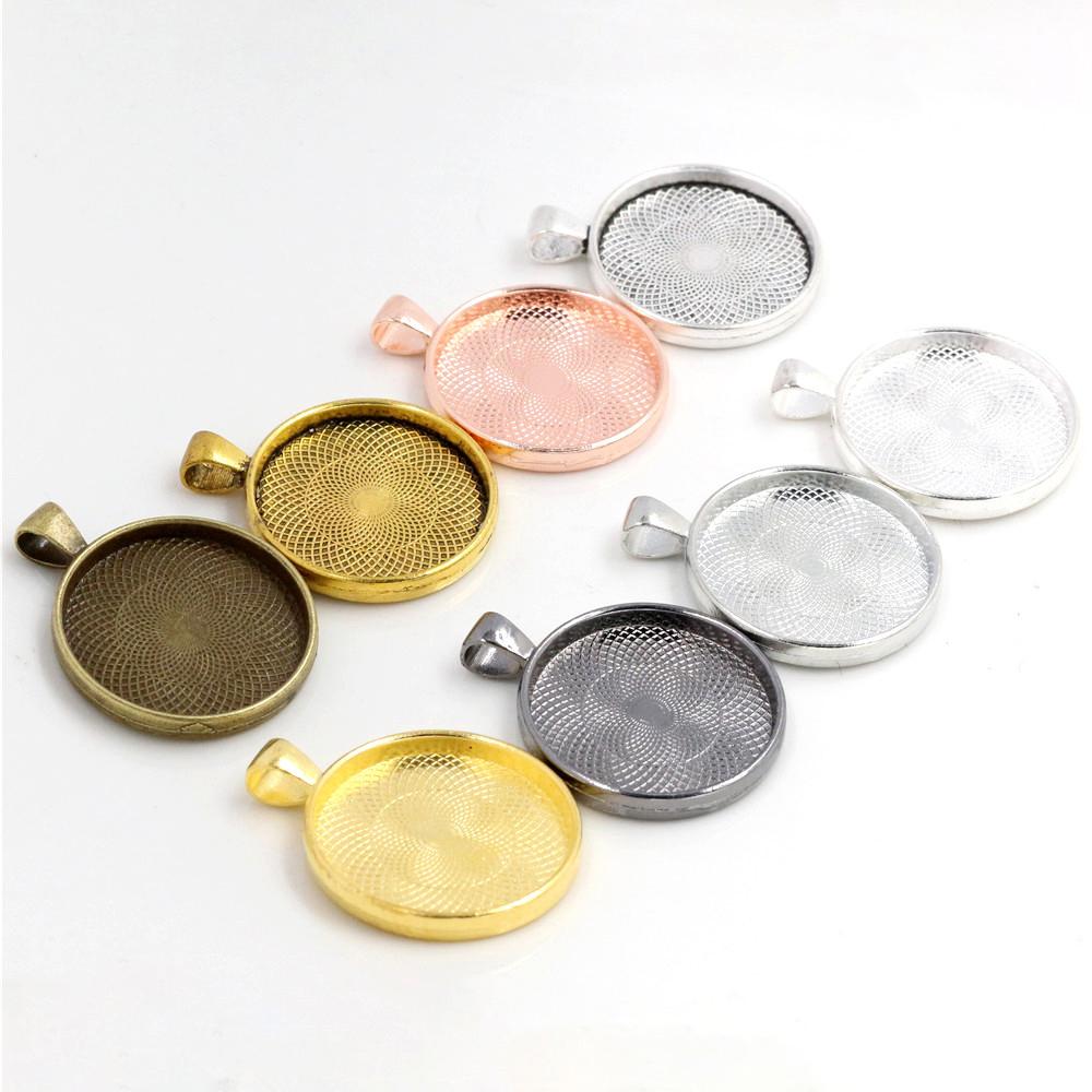 5pcs/Lot 30mm Inner Size 9 Colors Plated Classic Style Cabochon Base Setting Charms Pendant