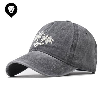 Czapka baseballowa z bawełny Coconut Tree, wyprana, haftowana, czapka baseballowa, handel zagraniczny, europejska i amerykańska, wyprana