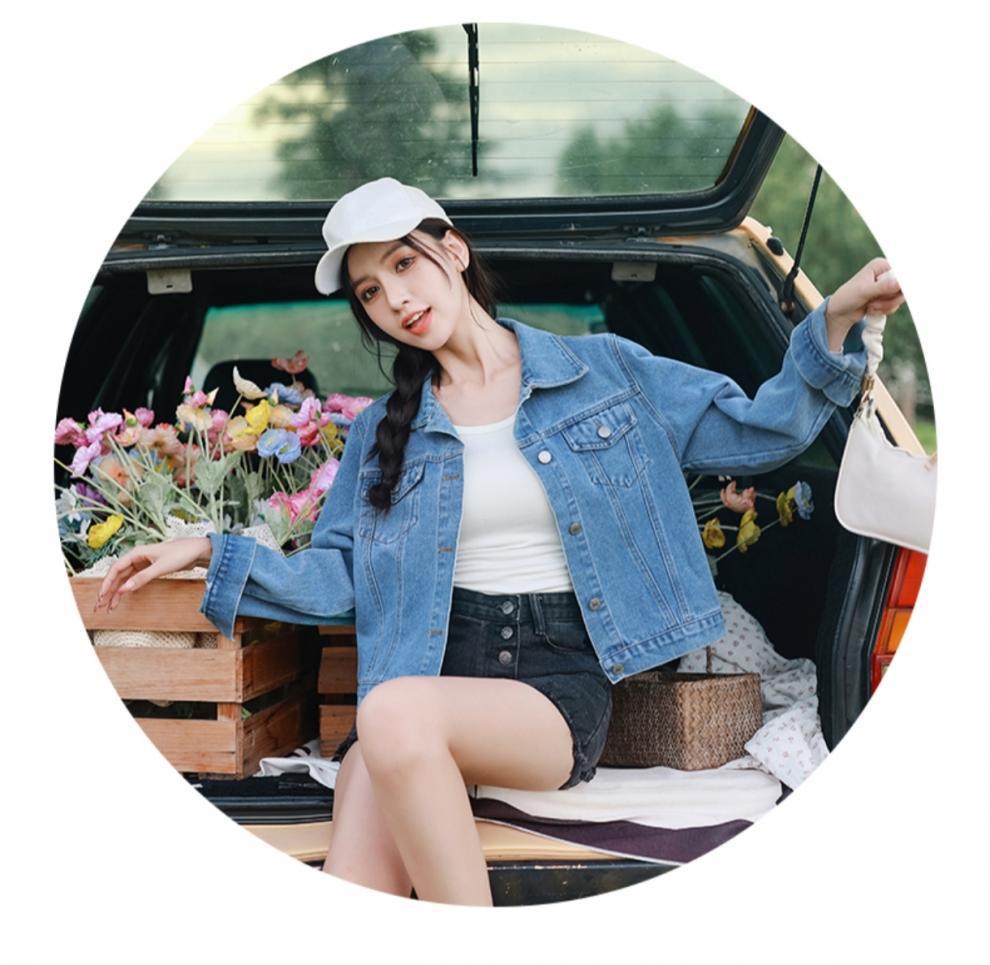 Korean Style Slimming H-Line Denim Jacket - Early Autumn Fashion Trend