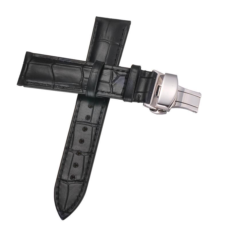 Oberste Schicht Rindsleder Echtes Leder Bambusmuster Uhrenarmband, 18-20mm