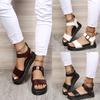 Fashion Thick Soled Sandals for Women 2025 Cross-border Sandals Roman Style Casual Flat Sandals with Buckle Strap Beach Shoes
