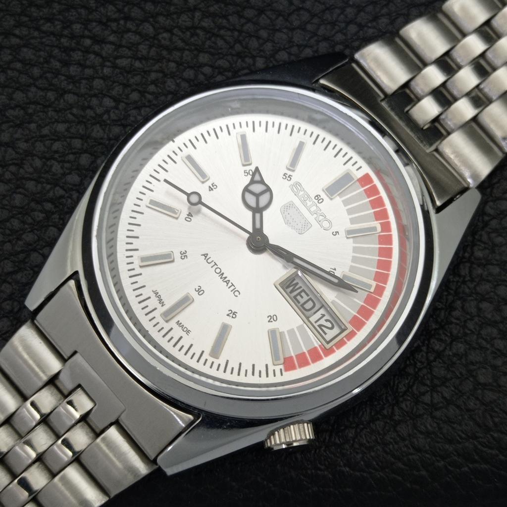 VINTAGE REFURBISHED SEIKO 5 AUTOMATIC 6309A JAPAN MENS SILVER WATCH a441087-4 Sk-a441087
