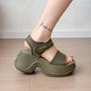 Rome Beach Sandals Women's 2025 New Summer Leisure Vacation Stretch Cloth Muffin Platform Student Sports Sandals