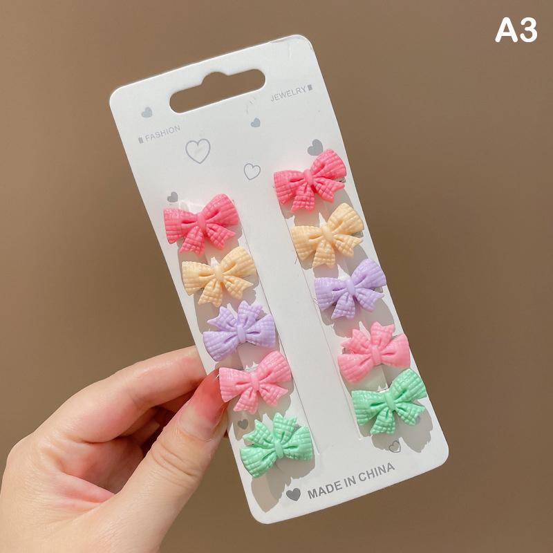 

10 шт., детская маленькая акриловая заколка для волос для девочек, милая летняя детская мини-заколка для волос, цветная заколка для детского головного убора, заколка для челки