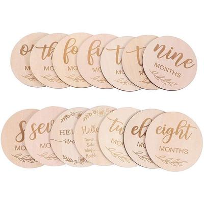 In Stock: Double-Sided Wooden Baby Milestone Cards for Birth Announcements & Newborn Photo Props