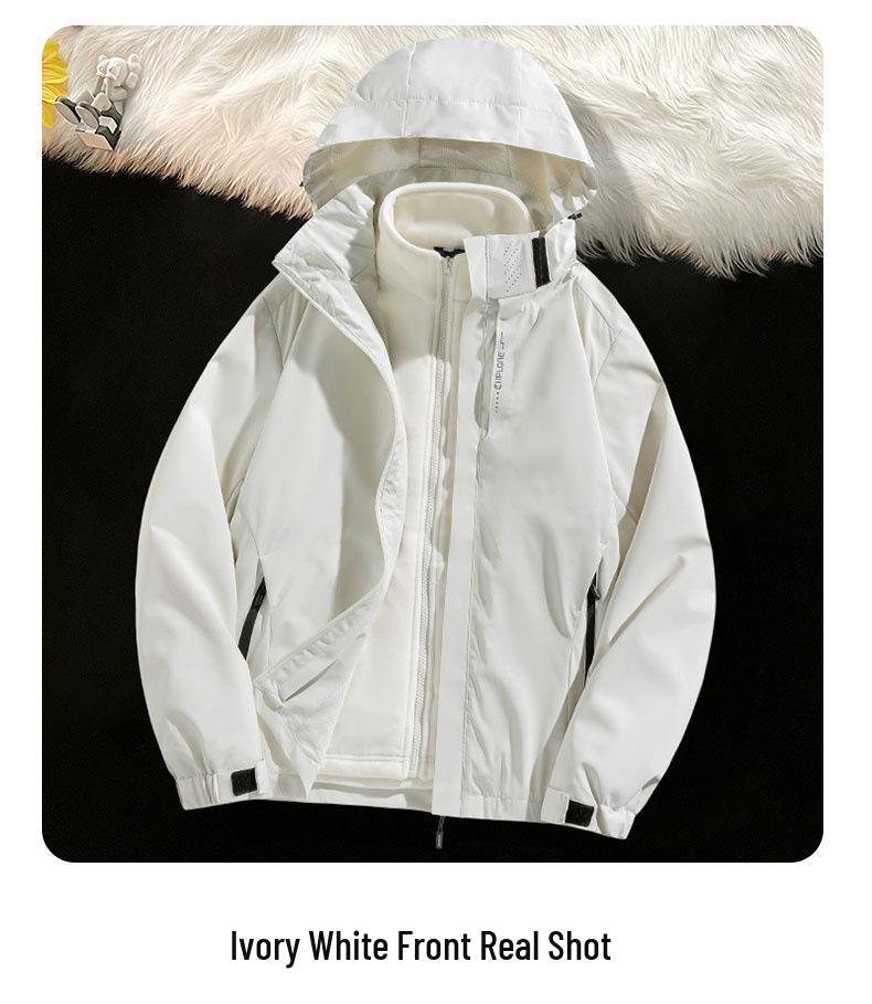 Windproof & Waterproof 3-in-1 Detachable Couples' Mountaineering and Skiing Suit Set