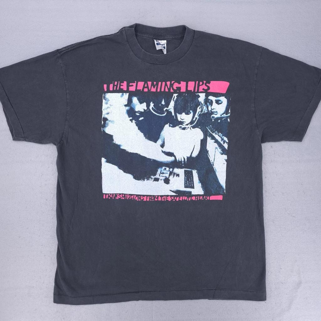 Vintage Flaming Lips T-Shirt Mens XL Black REPRINT 90s Waterbug Transmissions Punk