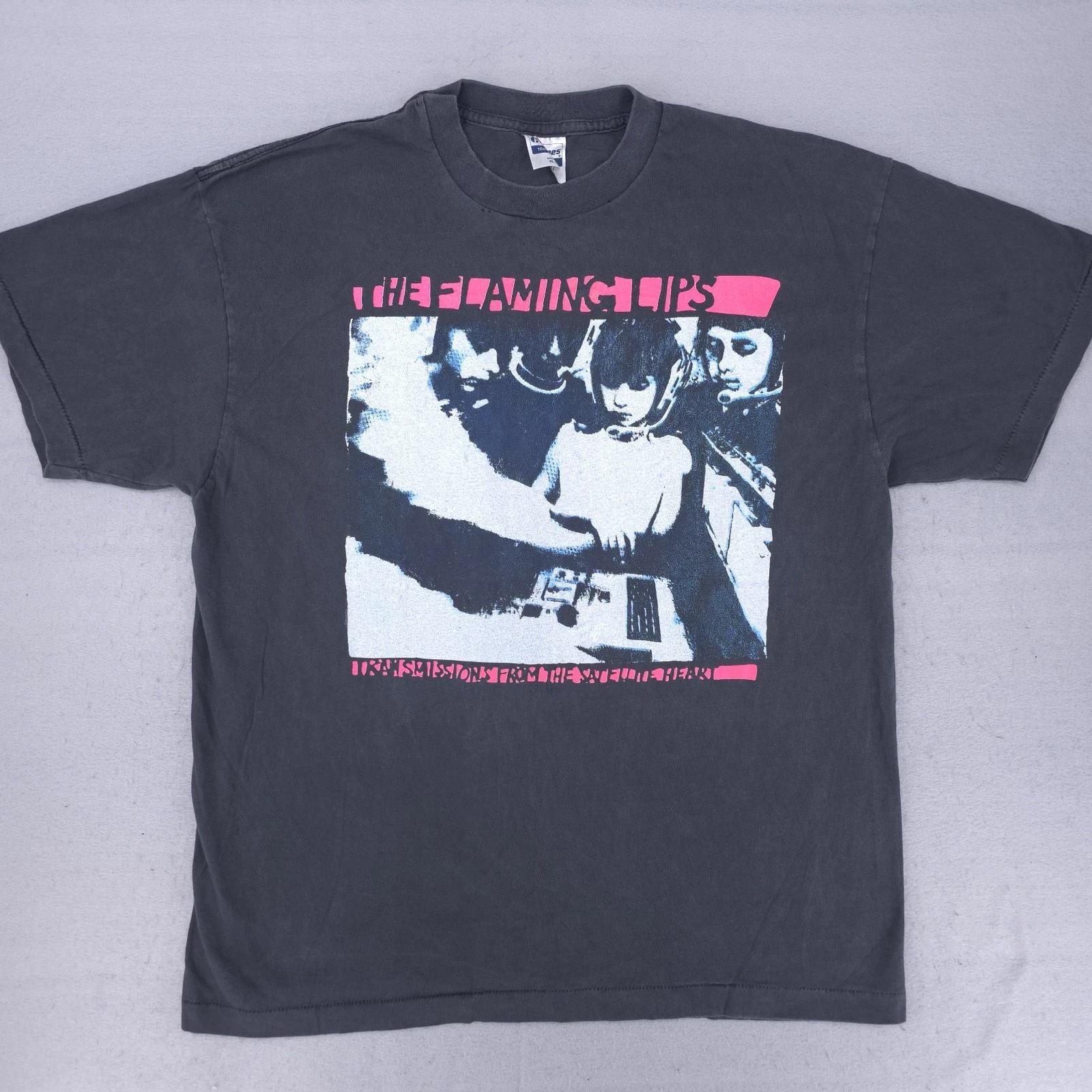 

Vintage Flaming Lips T-Shirt Mens XL Black REPRINT 90s Waterbug Transmissions Punk 3XL